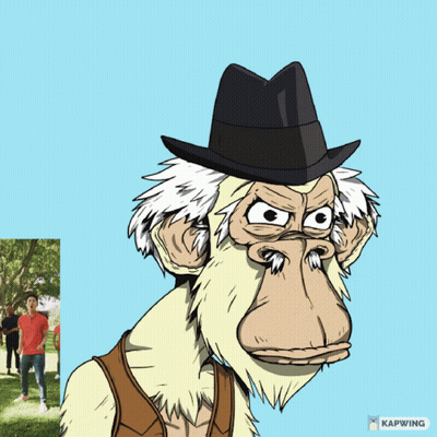 A Cartoon Of A Monkey Wearing A Hat With The Words 10 Et Incc GIF