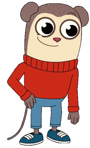 A Cartoon Of A Monkey Wearing A Red Sweater And Blue Jeans Sticker