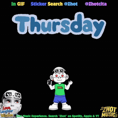 A Cartoon Of A Monkey Wearing A Shirt That Says Thursday On It GIF