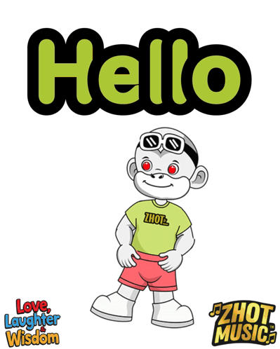 A Cartoon Of A Monkey Wearing A Shirt That Says " Zhot " On It GIF