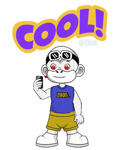 A Cartoon Of A Monkey Wearing A Zhot Shirt GIF
