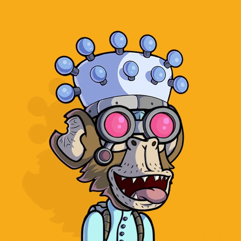 A Cartoon Of A Monkey Wearing Glasses And A Hat GIF