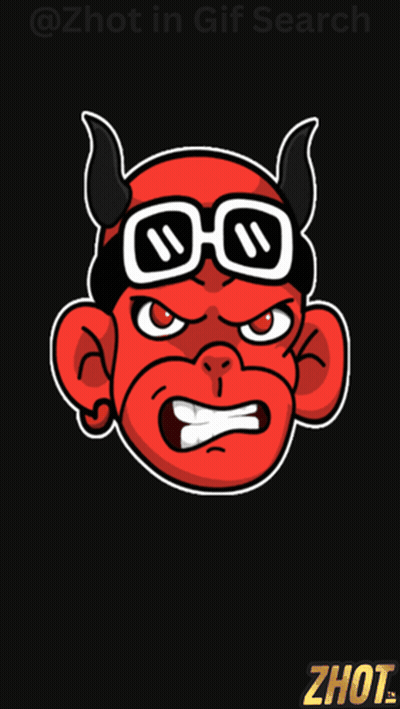 A Cartoon Of A Monkey Wearing Goggles And Horns With The Words Zhot In Gif Search Below It GIF