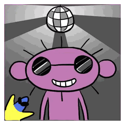 A Cartoon Of A Monkey Wearing Sunglasses And A Disco Ball Sticker