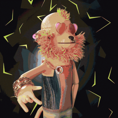 A Cartoon Of A Monkey Wearing Sunglasses And A Necklace GIF