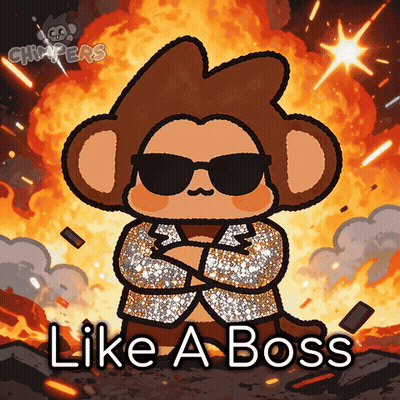 A Cartoon Of A Monkey Wearing Sunglasses With The Words Like A Boss Below It GIF