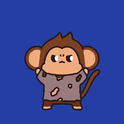 A Cartoon Of A Monkey With A Red Nose Standing In Front Of Flames GIF