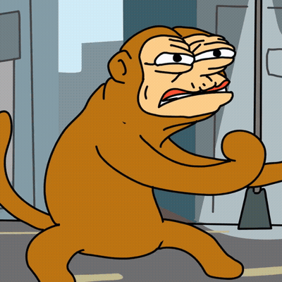 A Cartoon Of A Monkey With An Angry Look On Its Face GIF