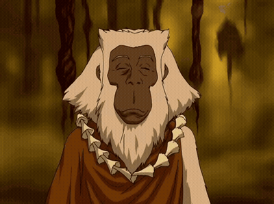 A Cartoon Of A Monkey With His Eyes Closed And A Necklace Around His Neck GIF