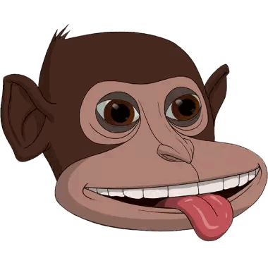 A Cartoon Of A Monkey With Its Tongue Hanging Out Sticker