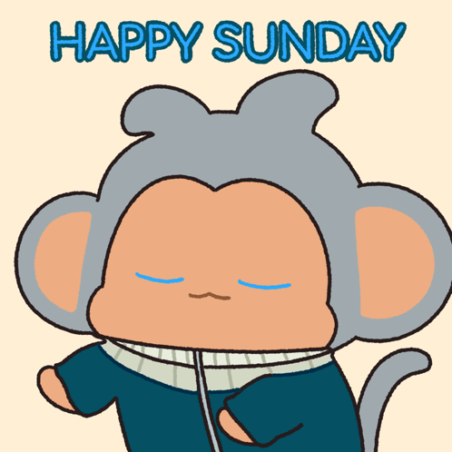 A Cartoon Of A Monkey With The Words Happy Sunday Above It GIF