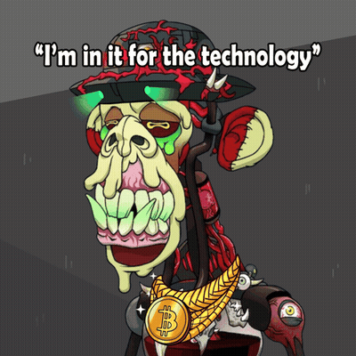 A Cartoon Of A Monkey With The Words " I 'M In It For The Technology " At The Top GIF