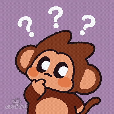 A Cartoon Of A Monkey With Three Question Marks Above His Head GIF