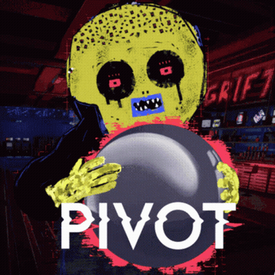 A Cartoon Of A Monster Holding A Bowling Ball With The Word Pivot Below It GIF