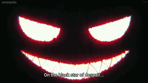 A Cartoon Of A Monster With The Words On The Black Star Of Despair On The Bottom GIF