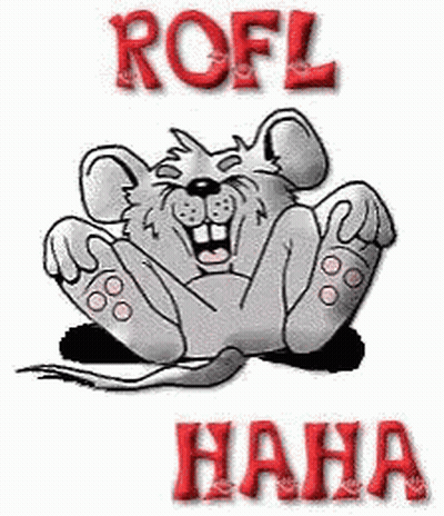 A Cartoon Of A Mouse Laughing With The Words Rofl Haha Below It GIF
