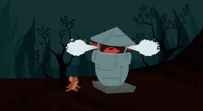 A Cartoon Of A Mouse Standing Next To A Tower With A Heart In It GIF