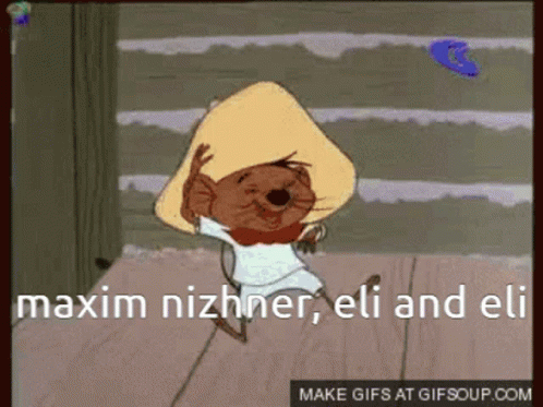 A Cartoon Of A Mouse Wearing A Sombrero With The Words Maxim Nizhner Eli And Eli GIF