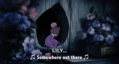 A Cartoon Of A Mouse With The Words Lily Somewhere Out There Behind It GIF