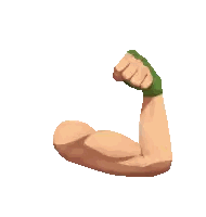 A Cartoon Of A Muscular Arm With Lightning Bolts Coming Out Of It Sticker