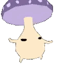 A Cartoon Of A Mushroom With A Purple Hat Sticker