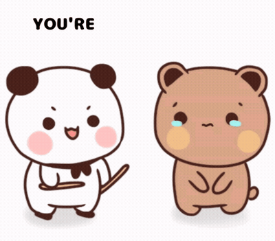 A Cartoon Of A Panda And A Brown Bear With The Words Rather And Miu GIF
