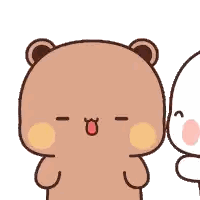 A Cartoon Of A Panda And A Teddy Bear Hugging Each Other . Sticker