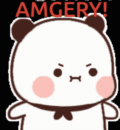 A Cartoon Of A Panda Bear With The Words Amgery Written On It GIF