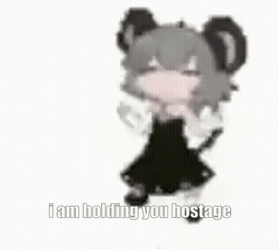 A Cartoon Of A Panda Wearing A Mask With The Words `` I Am Holding You Hostage '' On It . GIF