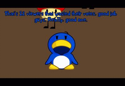 A Cartoon Of A Penguin And A Half Moon With The Words That 'S 12 Viewers That Wasted Their Votes GIF