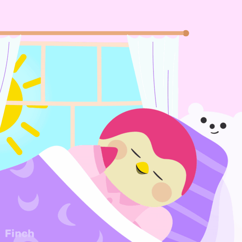 A Cartoon Of A Penguin Sleeping In A Bed With The Word Weekend Written Above It GIF