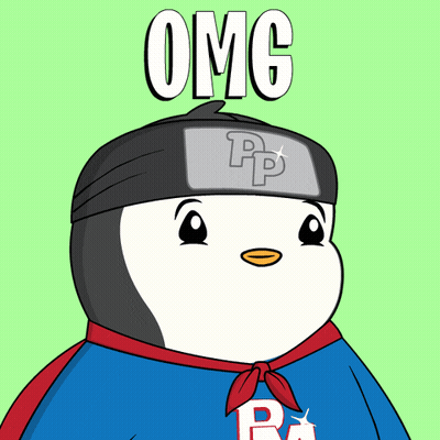 A Cartoon Of A Penguin Wearing A Cape With The Word Omg On Top GIF