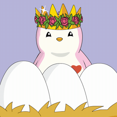 A Cartoon Of A Penguin Wearing A Crown GIF