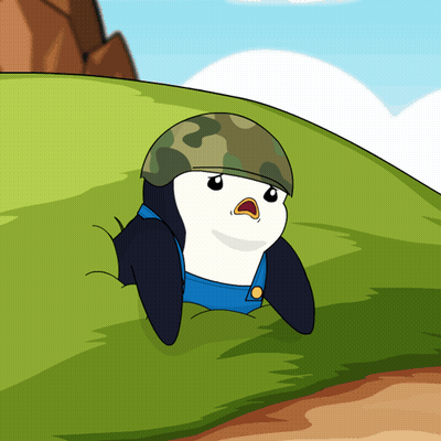 A Cartoon Of A Penguin Wearing A Helmet GIF