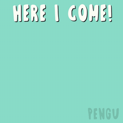 A Cartoon Of A Penguin Wearing A Mask And Goggles Says Here I Come GIF