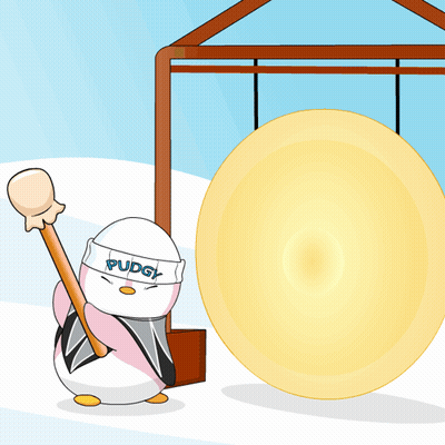 A Cartoon Of A Penguin Wearing A Pudding Hat GIF
