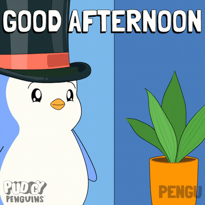 A Cartoon Of A Penguin Wearing A Top Hat With The Words Good Afternoon GIF