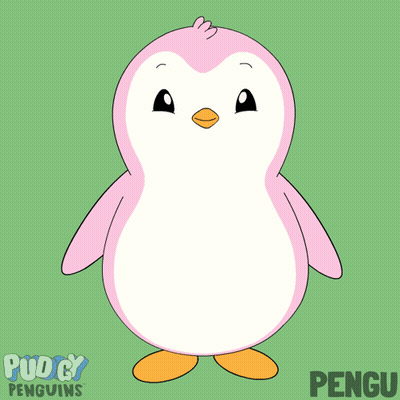A Cartoon Of A Penguin With A Phone On Its Head And The Name Pengu On The Bottom GIF