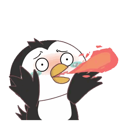 A Cartoon Of A Penguin With Tears Running Down Its Face Sticker