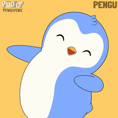 A Cartoon Of A Penguin With The Name Pengu On It GIF