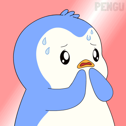 A Cartoon Of A Penguin With The Word Pengu Written Below It GIF