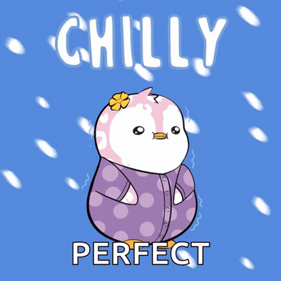 A Cartoon Of A Penguin With The Words Chilly Perfect GIF