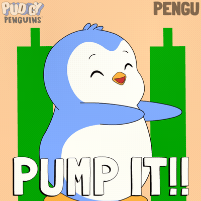 A Cartoon Of A Penguin With The Words Pump It Below It GIF