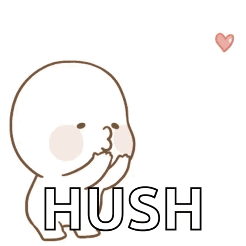 A Cartoon Of A Person Blowing Hearts With The Word Hush Below It GIF