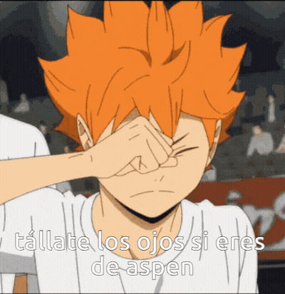 A Cartoon Of A Person Covering Their Eyes With Their Hand And The Words Tallate Los Ojos Si Eres De Aspen GIF