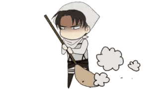 A Cartoon Of A Person Holding A Broom Sticker