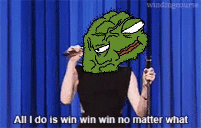 A Cartoon Of A Person Holding A Microphone With The Words All I Do Is Win Win Win No Matter What Behind Them GIF