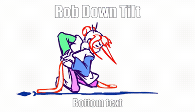 A Cartoon Of A Person Holding A Surfboard With The Words Rob Down Tilt Bottom Text At The Bottom GIF