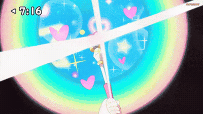 A Cartoon Of A Person Holding A Sword With The Time 7:16 GIF
