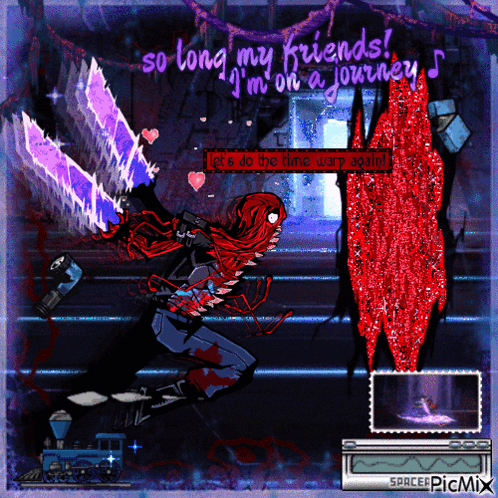 A Cartoon Of A Person Holding A Sword With The Words So Long My Friends GIF